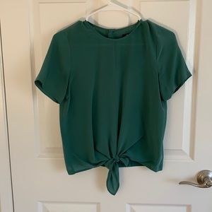Madewell green silk top